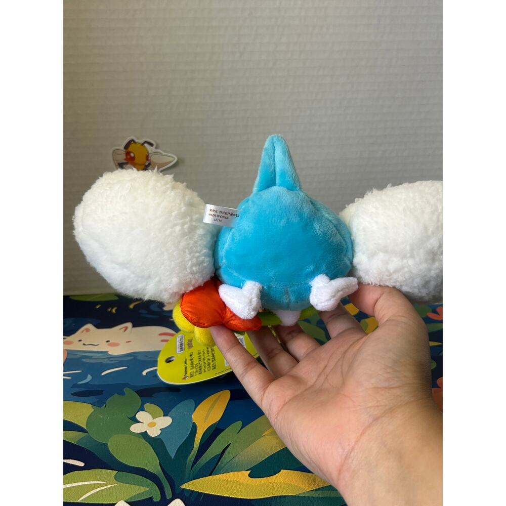 Pokemon Center Mega Tokyo Swablu Plush Keychain Holding Flower NWT - Picture 10 of 13